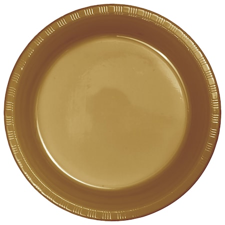 Touch Of Color Glittering Gold Plastic Banquet Plates, 10", 240PK 28103031
